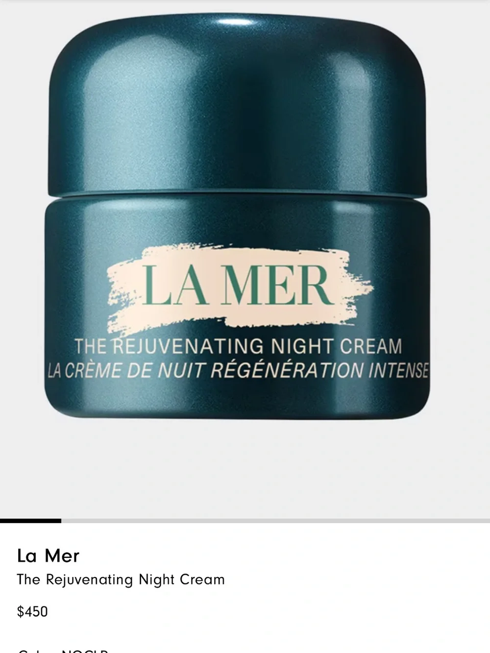 “LA MER “THE REJUVENATING NIGHT CREAM